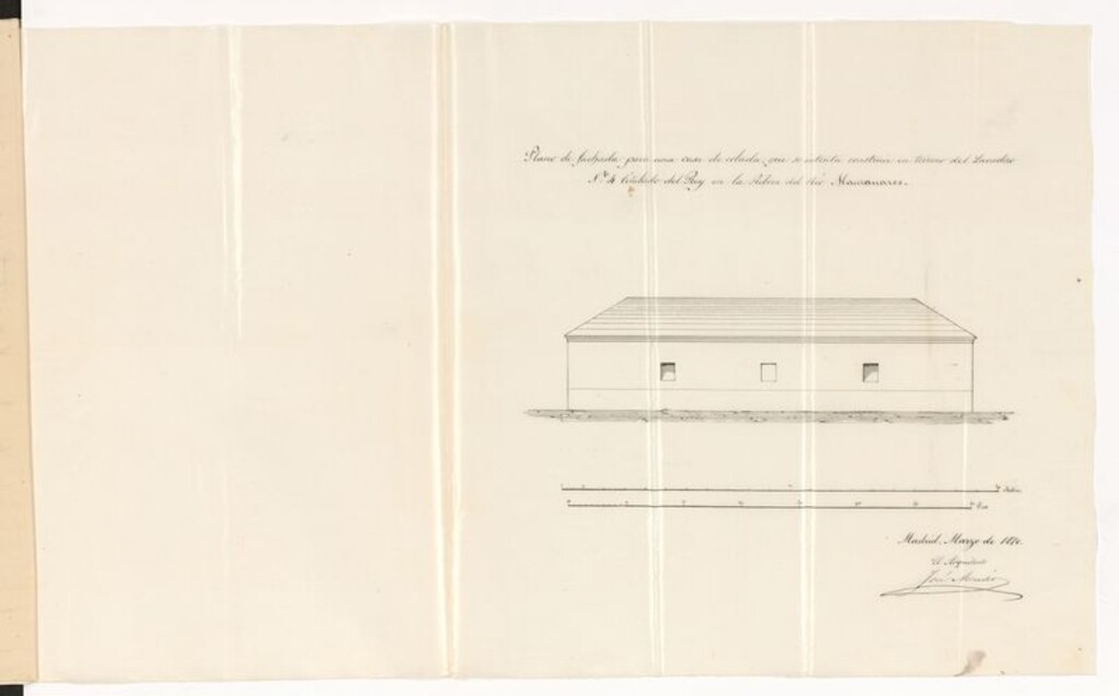 Miniatura de D. Manuel García Palacios, en solicitud de licencia para construir una nave para verificar las operaciones de colada en el lavadero titulado del Rey.