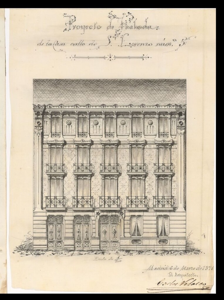 Miniatura de Permiso solicitado por Carlos y Juan del Rio para construir en la casa nº 5 de la calle de San Lorenzo