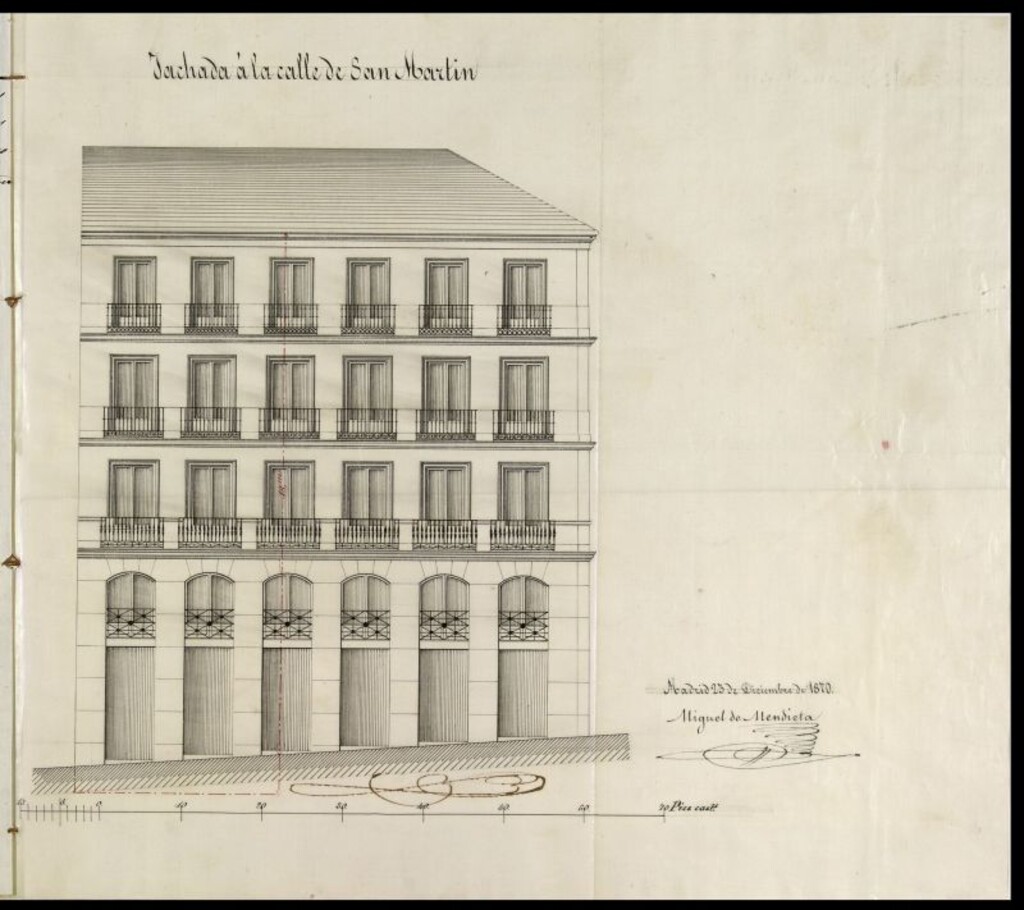 Miniatura de D. Juan Richi, en solicitud de licencia para construir de nueva planta una casa en el solar señalado con el nº 3 de los terrenos del ex Convento de San Martín.