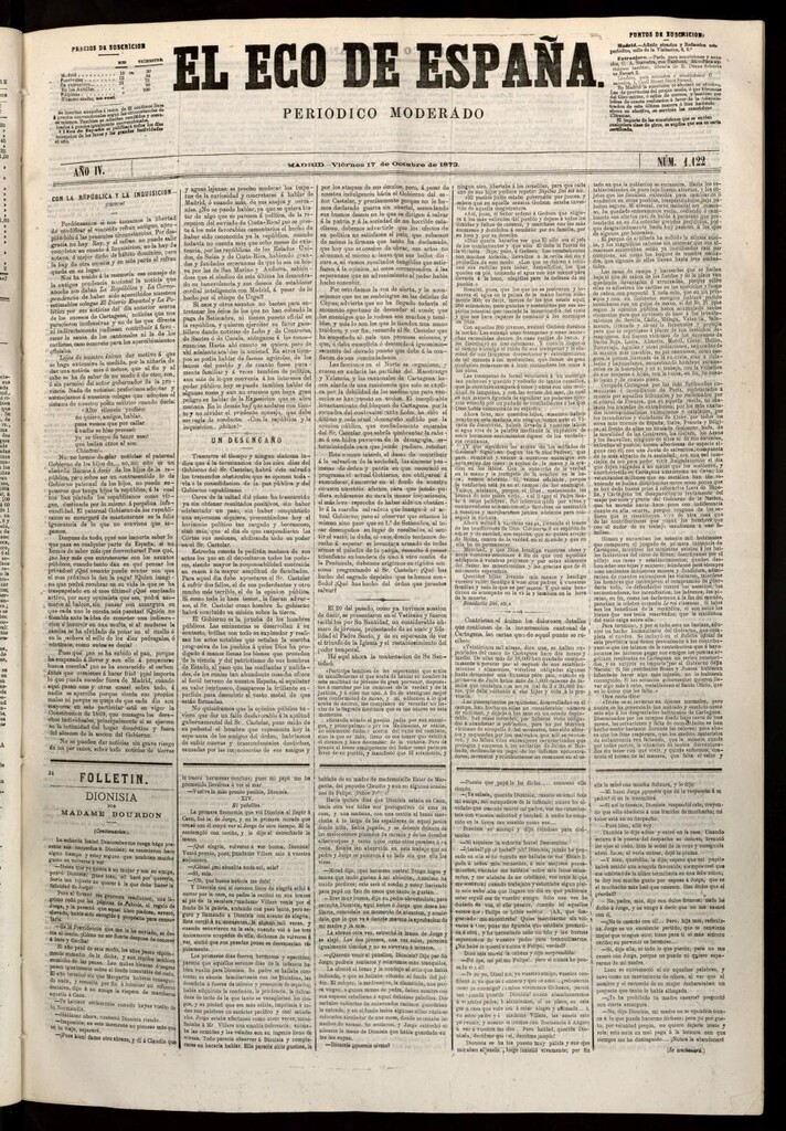Miniatura de El Eco de España del 17 de octubre de 1873