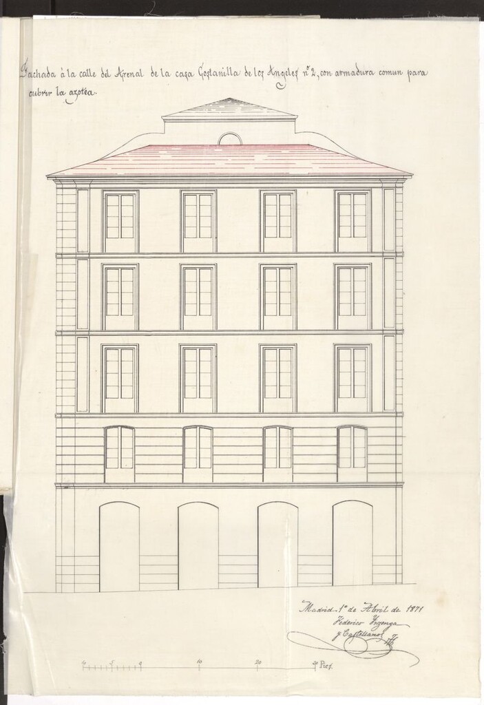 Miniatura de D. Alejandro Soler, en solicitud de licencia para una cubierta de cristales en casa nº 28 de la calle del Arenal.