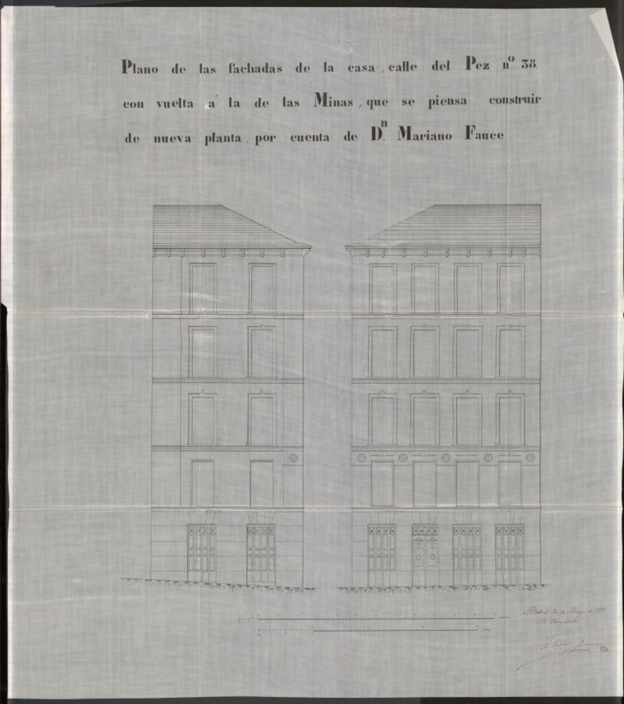 Miniatura de D. Mariano Fonce Rodríguez, para edificar de nueva planta la casa nº 38 de la calle del Pez.