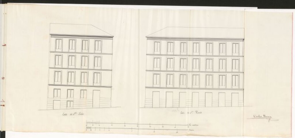 Miniatura de D. Francisco Mª Cortazar, para reedificar la casa nº 40 de la calle de San Vicente.