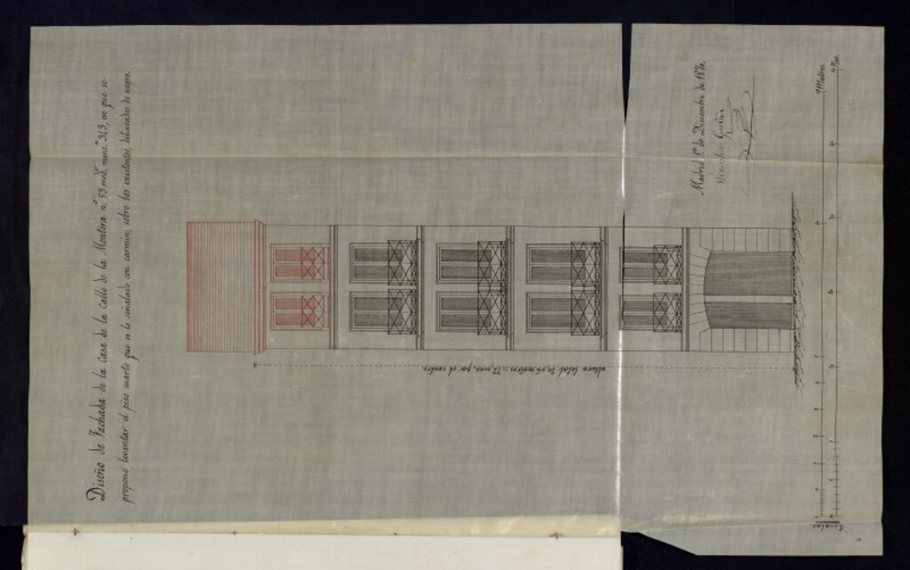Miniatura de D. Pedro Alonso, para reformar la fachada de la casa nº 53 de la calle de la Montera.