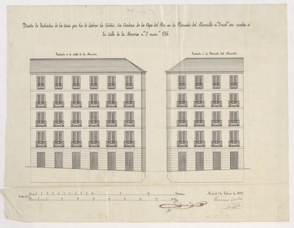 Miniatura de D. Cirilo Bahía, como Apoderado de la Sra. Condesa de la Vega del Pozo, en solicitud de licencia para reedificar la casa nº 3 de la Calle, digo, Plazuela del Alamillo.