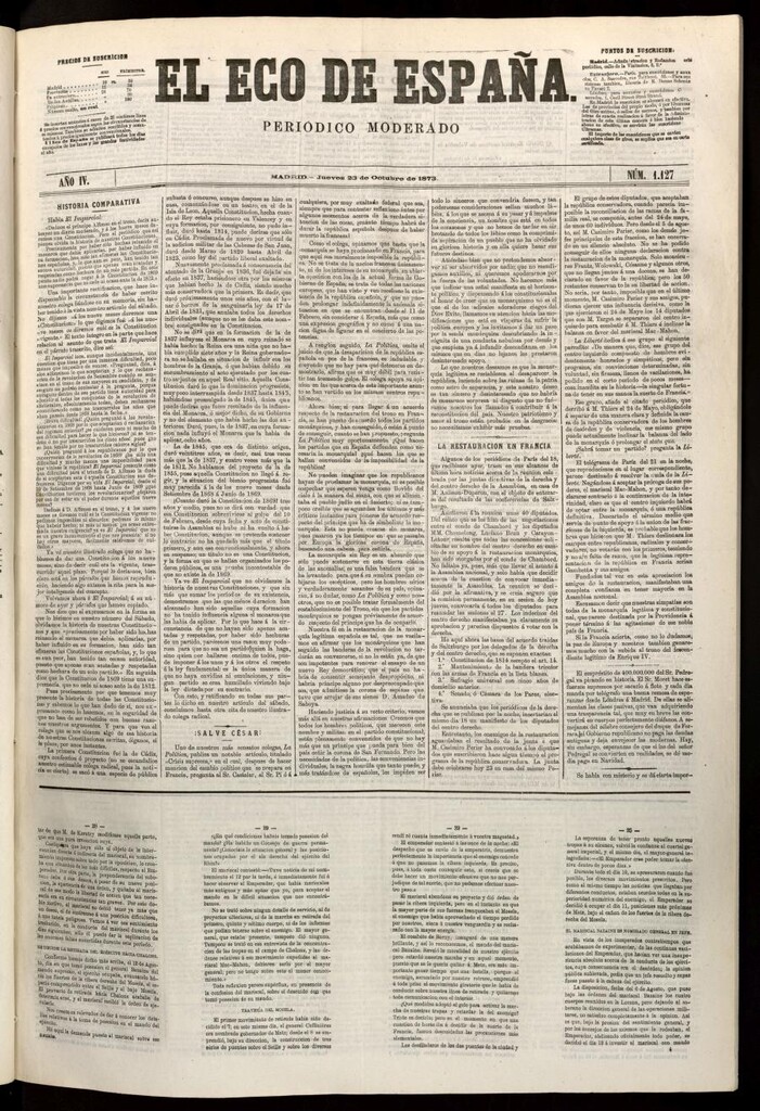 Miniatura de El Eco de España del 23 de octubre de 1873