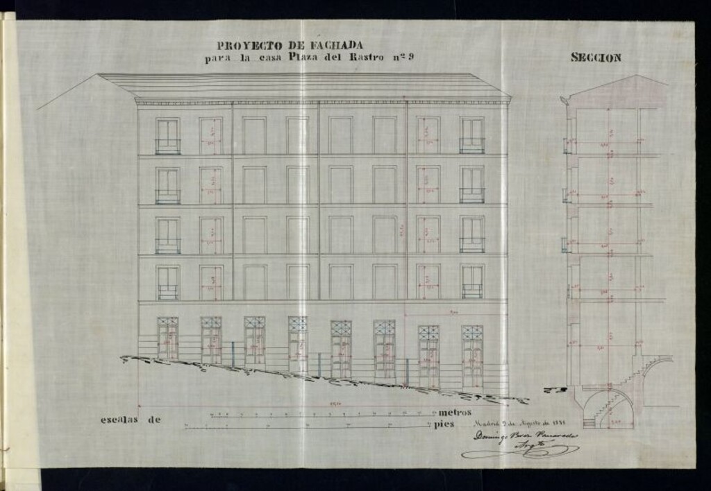 Miniatura de D. José López Salazar  para copnstruir de nueva palanta en la casa nº 9 de la plazuela del rastro