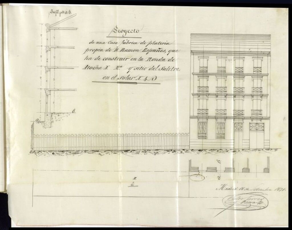 Miniatura de D. Ramón Espuñer, en solicitud de la licencia para edificar en el solar de su propiedad sito entre el Portillo de Valencia y el Hospital Gral.