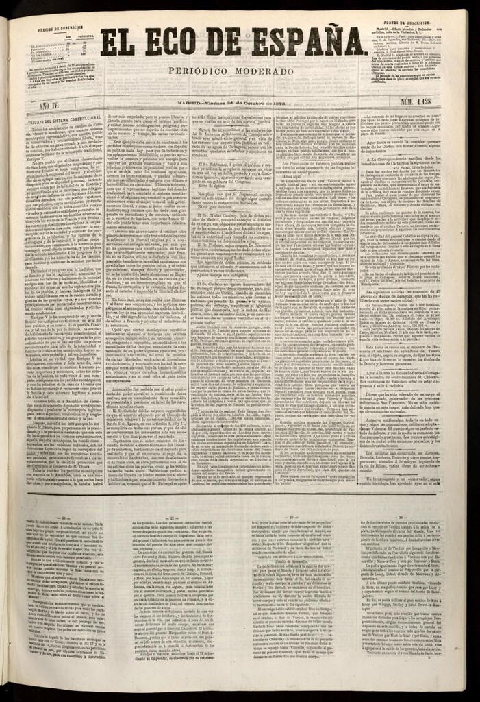 Miniatura de El Eco de España del 24 de octubre de 1873