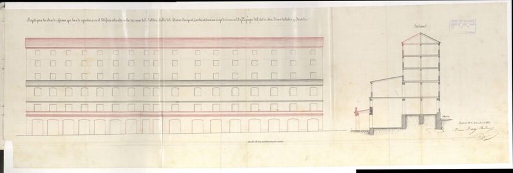 Miniatura de D. Juan de Castro Fontela,en solicitud de licencia para edificar de nueva planta en los solares del Salitre nºs 9 y 10, hoy calle del Doctor Fourquet nºs 20 y 22.