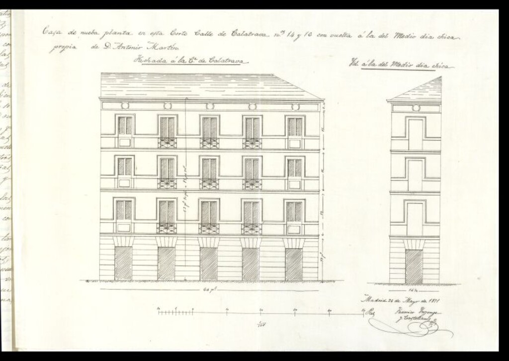 Miniatura de D. Antonio Martín, solicita para reedificar su casa nº 14 y 16 de la calle de Calatrava.