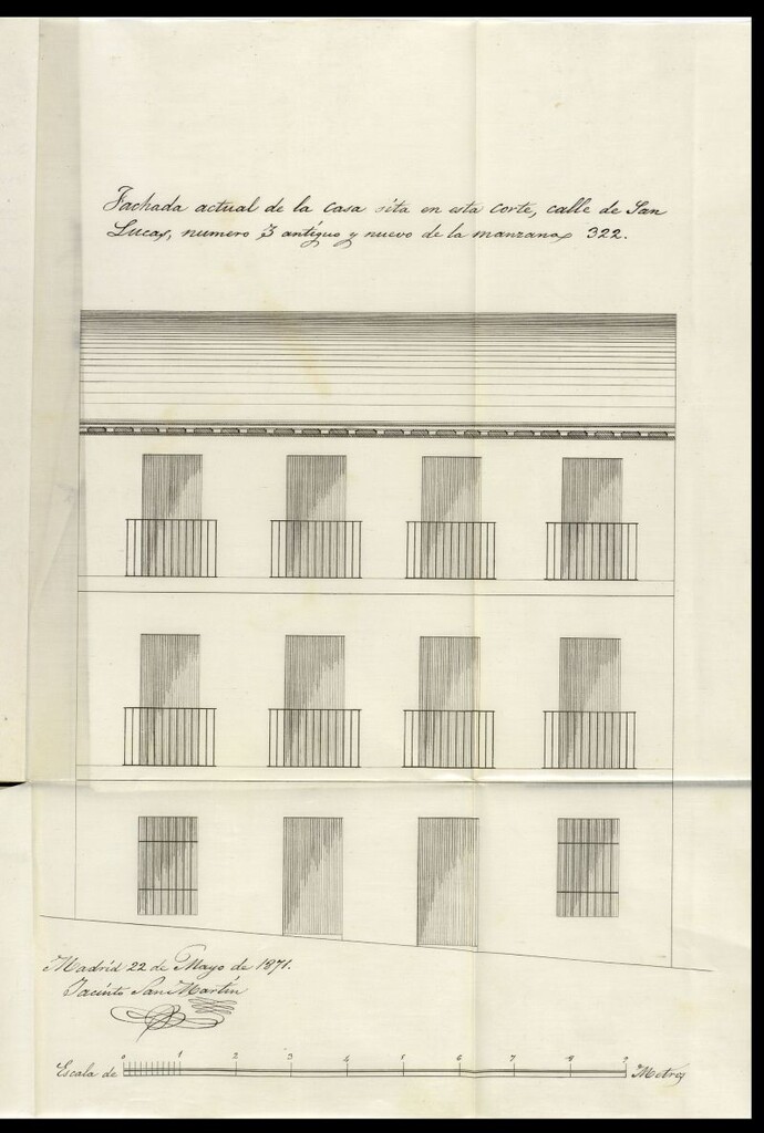 Miniatura de D. Julián Magan, en solicitud de aumentar un piso a su casa calle de San Lucas nº 3.