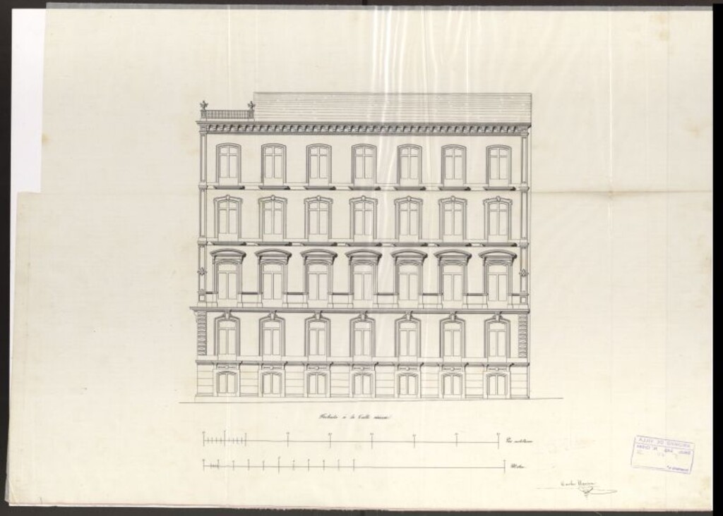 Miniatura de D. Isidoro y D. Eusebio  Mata, para construir de nueva planta una casa en el solar nº 8 de la manzana 1ª de los terrenos del Pósito.