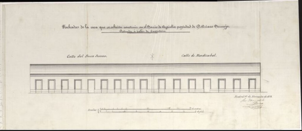 Miniatura de D. Ciriaco Bermejo, en solicitud de licencia para construir de nueva planta en el solar nº 11, manzana 21 del Barrio de Argüelles.