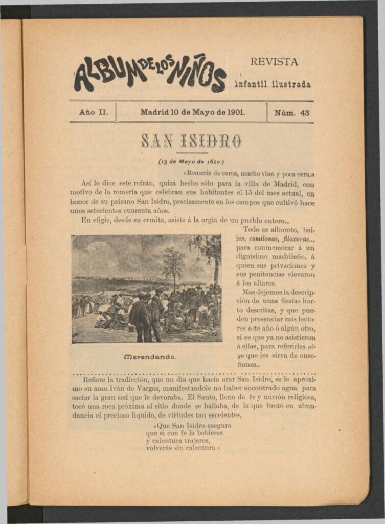 Miniatura de San Isidro (15 de Mayo de 1620)