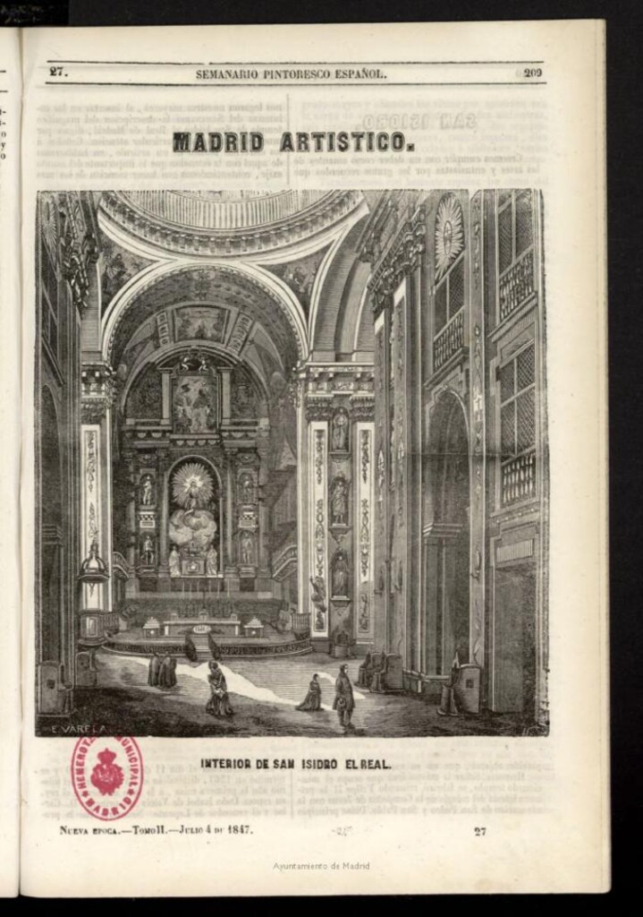 Miniatura de Madrid Artístico: Interior de San Isidro el Real