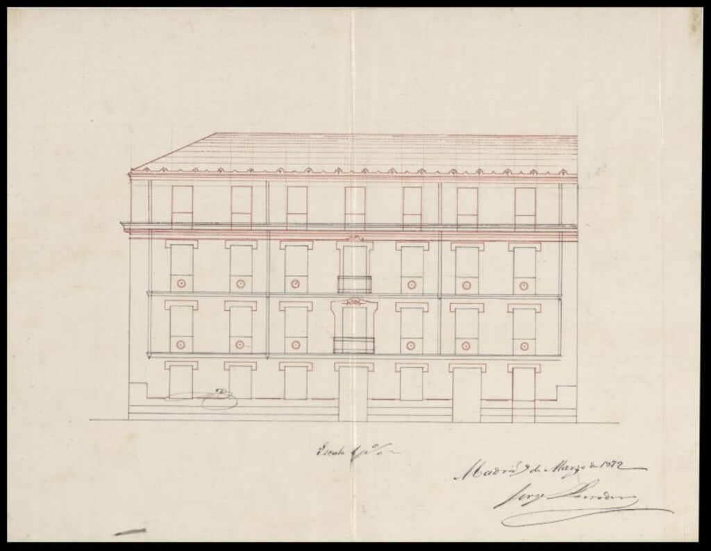 Miniatura de D. Demetrio de Larroder, Apoderado de D. José Melgarejo, para construcción de un tercer piso y otras obras en la casa nº 13 y 15 de la calle de las Huertas con vuelta a la del Lobo.