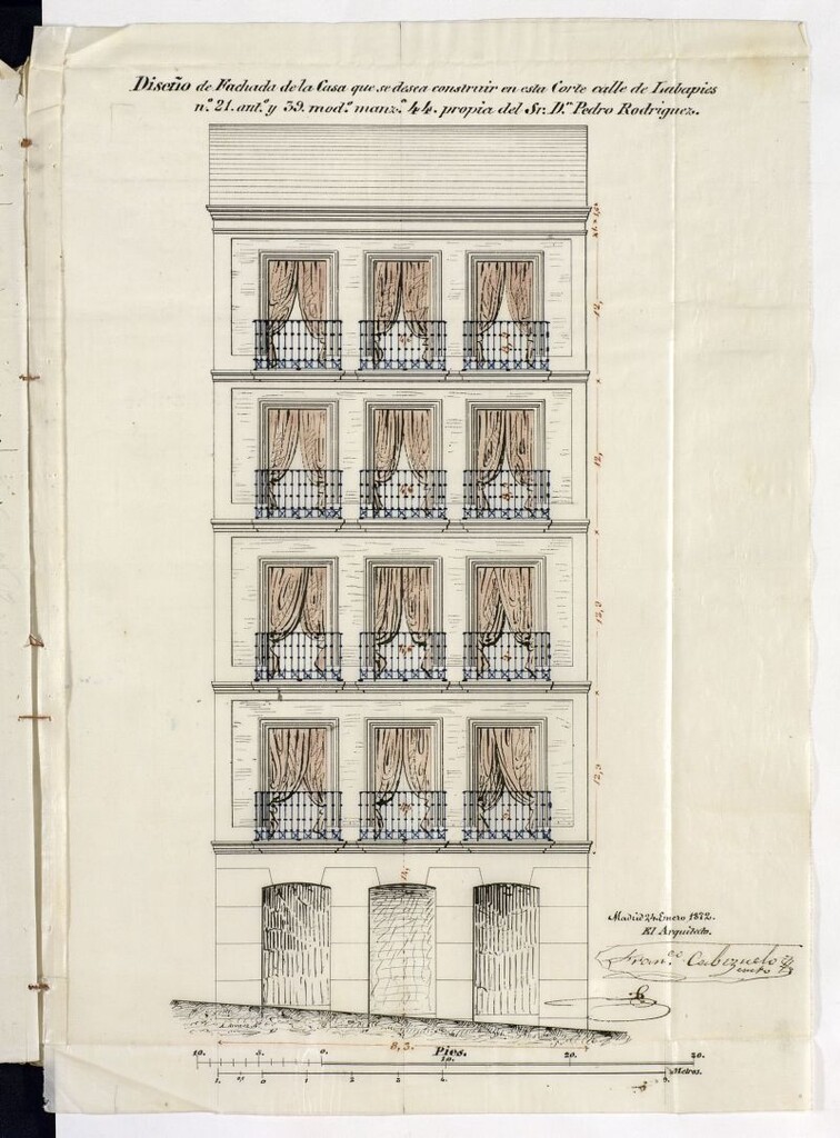 Miniatura de D. Pedro Rodríguez, para construir la casa nº 39 de la calle de Lavapies.