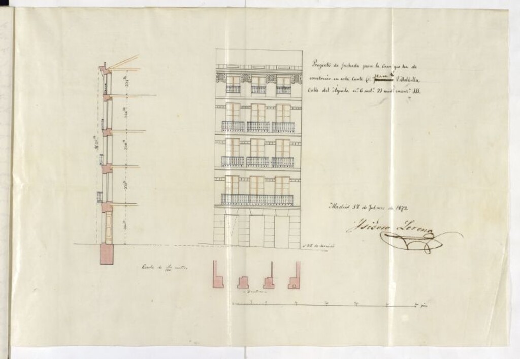 Miniatura de D. Manuel Villalbilla, en solicitud de licencia para construir de nueva planta la casa calle del Águila nº 21 moderno.
