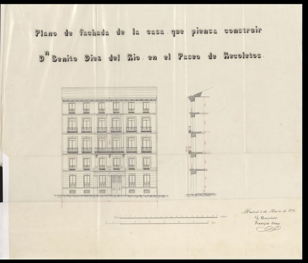 Miniatura de D. Benito Díaz del Río, para edificar de nueva planta una casa en el solar nº 12 de los terrenos del Pósito.