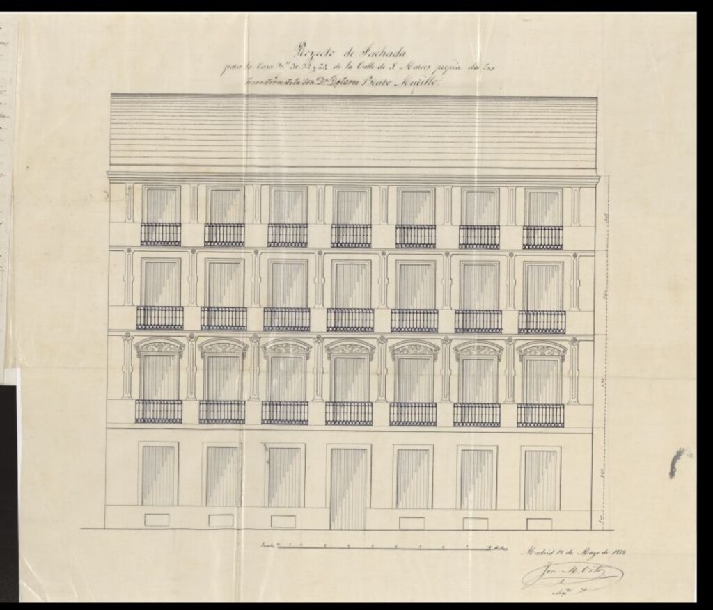 Miniatura de D. Manuel Camacho Carajo, para construir de nueva planta la casa nº 30, 32 y 34 de la calle de San Marcos.