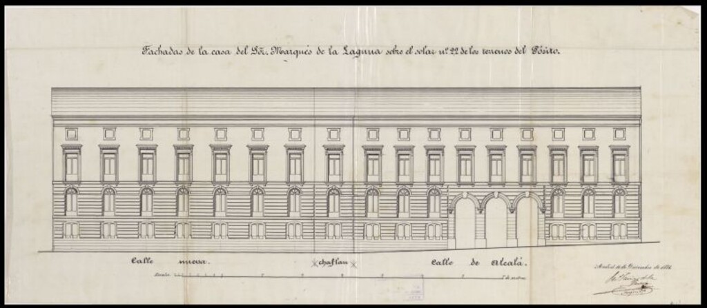 Miniatura de D. Fermín Collado Marqués de la Laguna, en solicitud de licencia para construir una casa en los terrenos del Pósito solar nº 22.