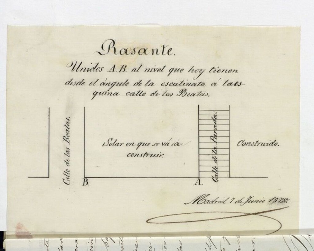 Miniatura de D. Domingo Domínguez, para construir de nueva planta la casa nº 10 de la Plaza de los Mostenses.
