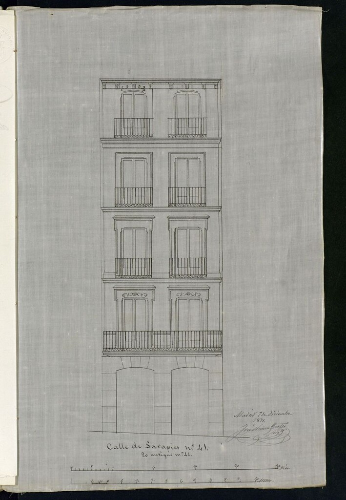 Miniatura de D. Pedro Fernández Martin, para construir de nueva planta la casa nº 20 de la calle de Lavapies.