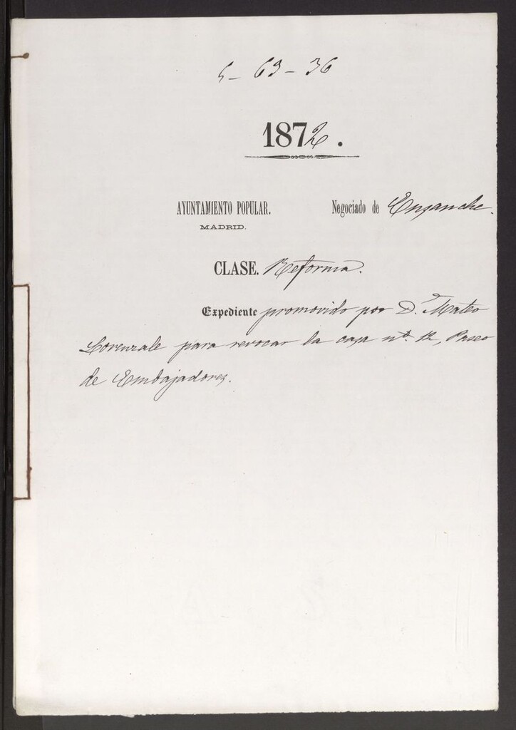 Miniatura de D. Mateo Lorenzale, para revocar la casa nº 12, Paseo de Embajadores.