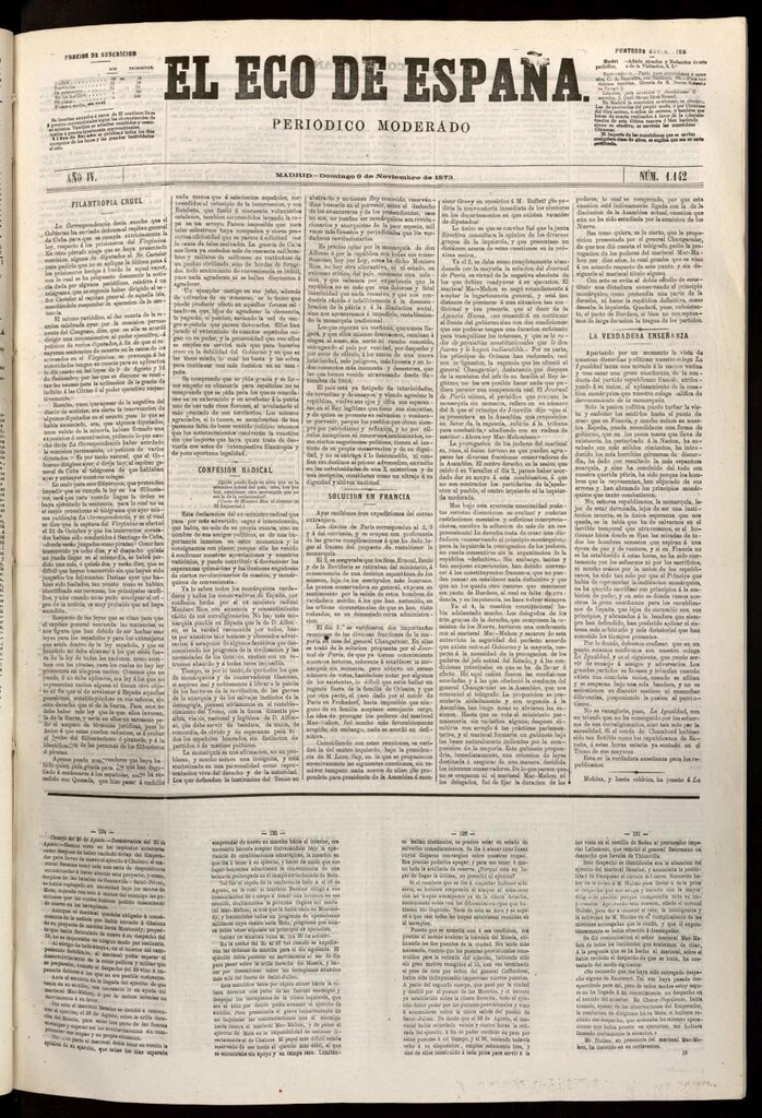 Miniatura de El Eco de España del 9 de noviembre de 1873
