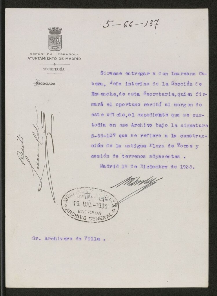 Miniatura de Recibo de entrega a D. Laureno Cabeza del expediente de referencia