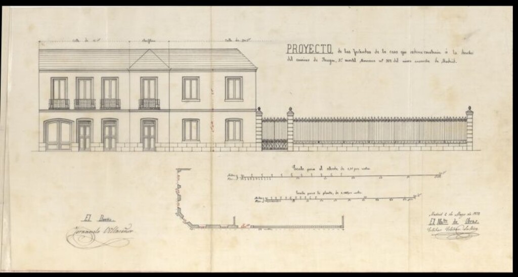 Miniatura de D. Fernán de Villaseñor, sobre construir una finca en la Carretera de Aragón, manzana 857 del Ensanche.