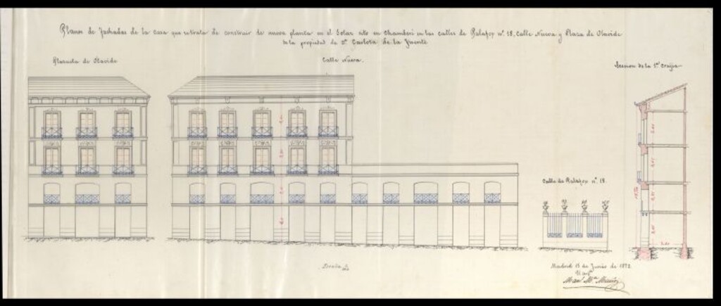 Miniatura de Dª Carlota de la Fuente y Ortas, para edificar en el solar numero 18, calle de Palafox.