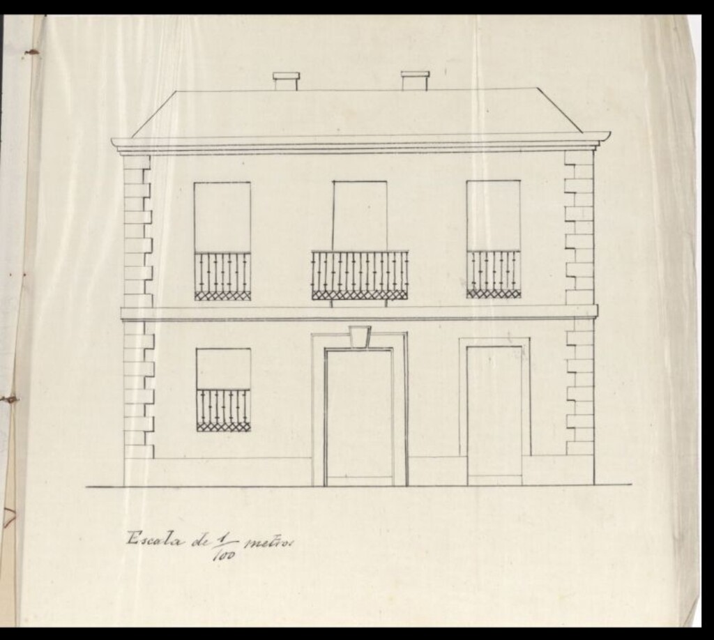 Miniatura de D. Antonio Ortiz y Torres, solicitando edificar de nueva planta en un terreno  de las afueras de la que fue Puerta de Bilbao, lindante con la Carretera de Francia.