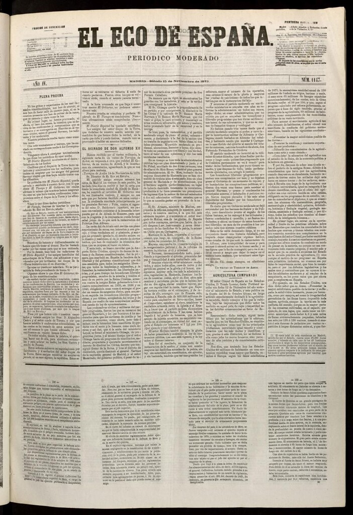 Miniatura de El Eco de España del 15 de noviembre de 1873