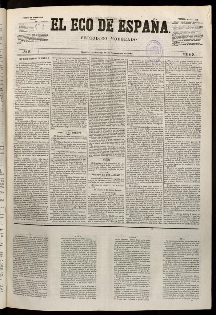 Miniatura de El Eco de España del 16 de noviembre de 1873