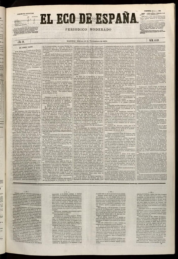 Miniatura de El Eco de España del 18 de noviembre de 1873