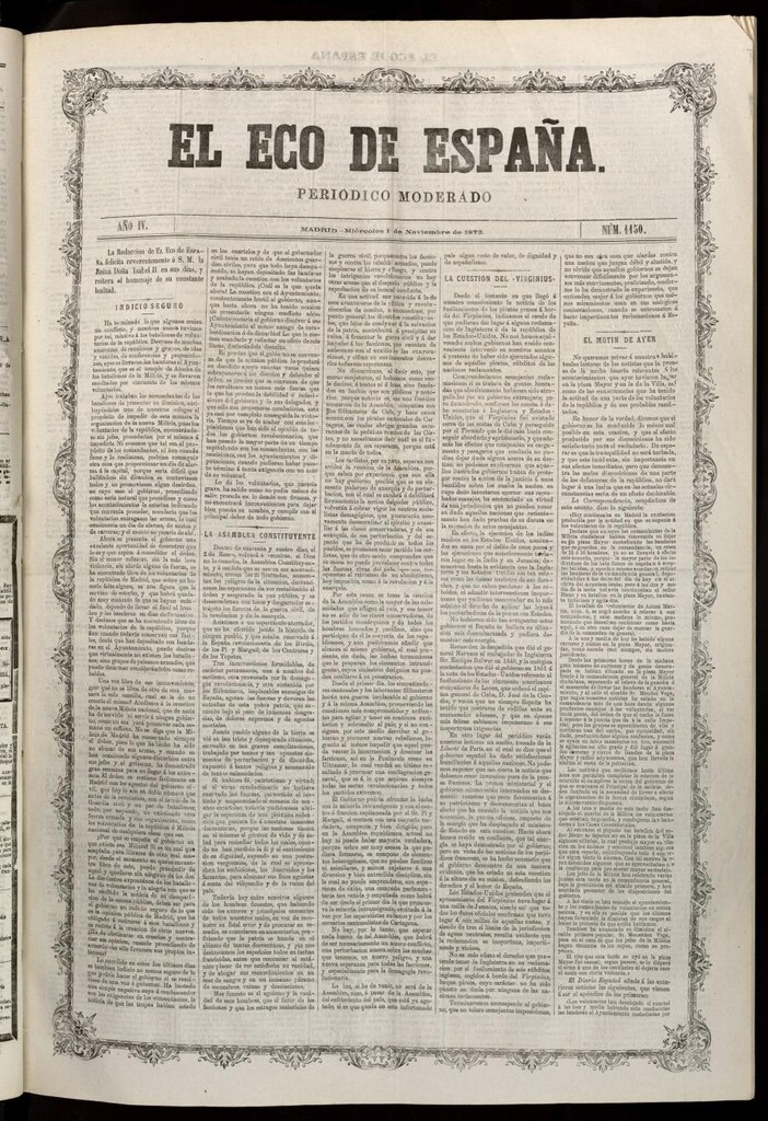 Miniatura de El Eco de España del 19 de noviembre de 1873