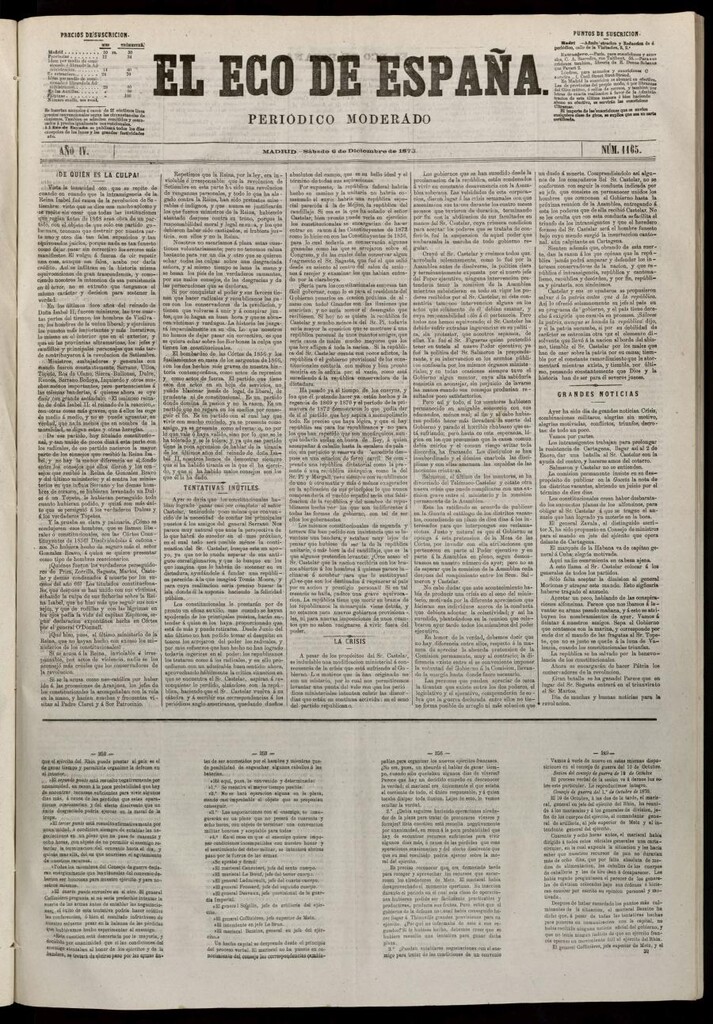 Miniatura de El Eco de España del 6 de diciembre de 1873