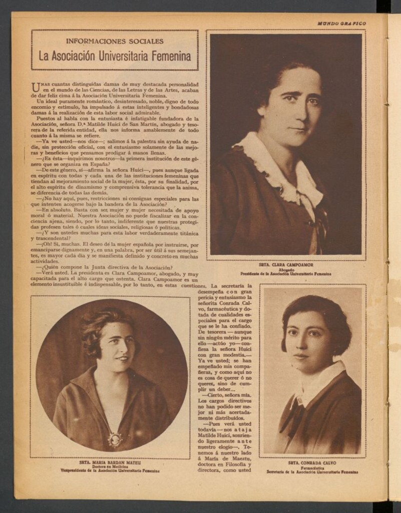 Miniatura de Informaciones sociales. La Asociación Universitaria Femenina