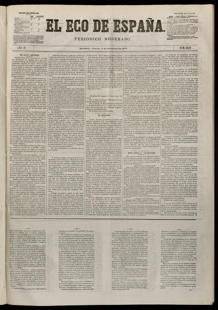 Miniatura de El Eco de España del 11 de diciembre de 1873