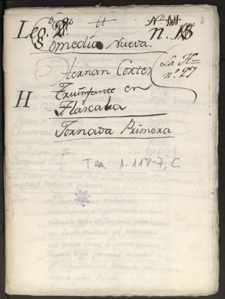 Miniatura de Comedia Nueva Hernan Cortes Triunfante en Tlascala