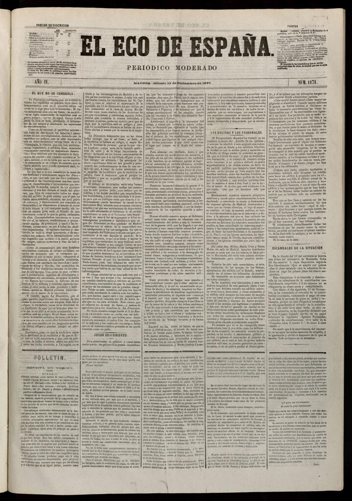 Miniatura de El Eco de España del 13 de diciembre de 1873
