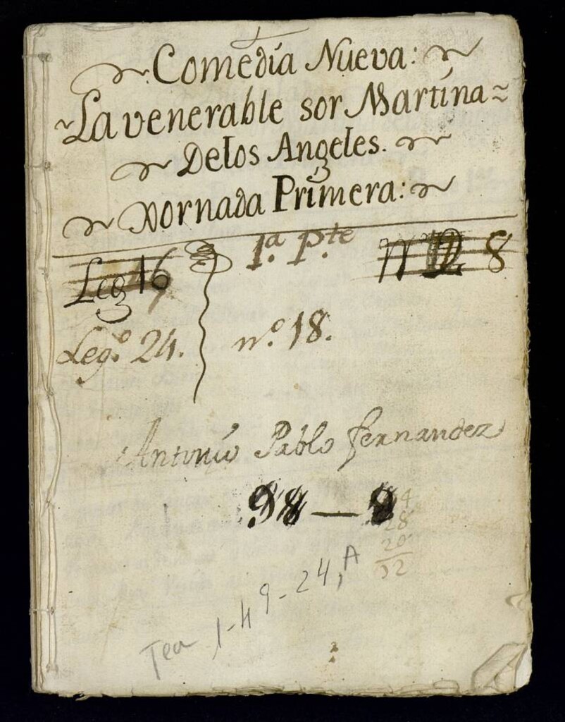 Miniatura de Comedia Nueva: La venerable sor Martina Delos Angeles: 1ª. pte
