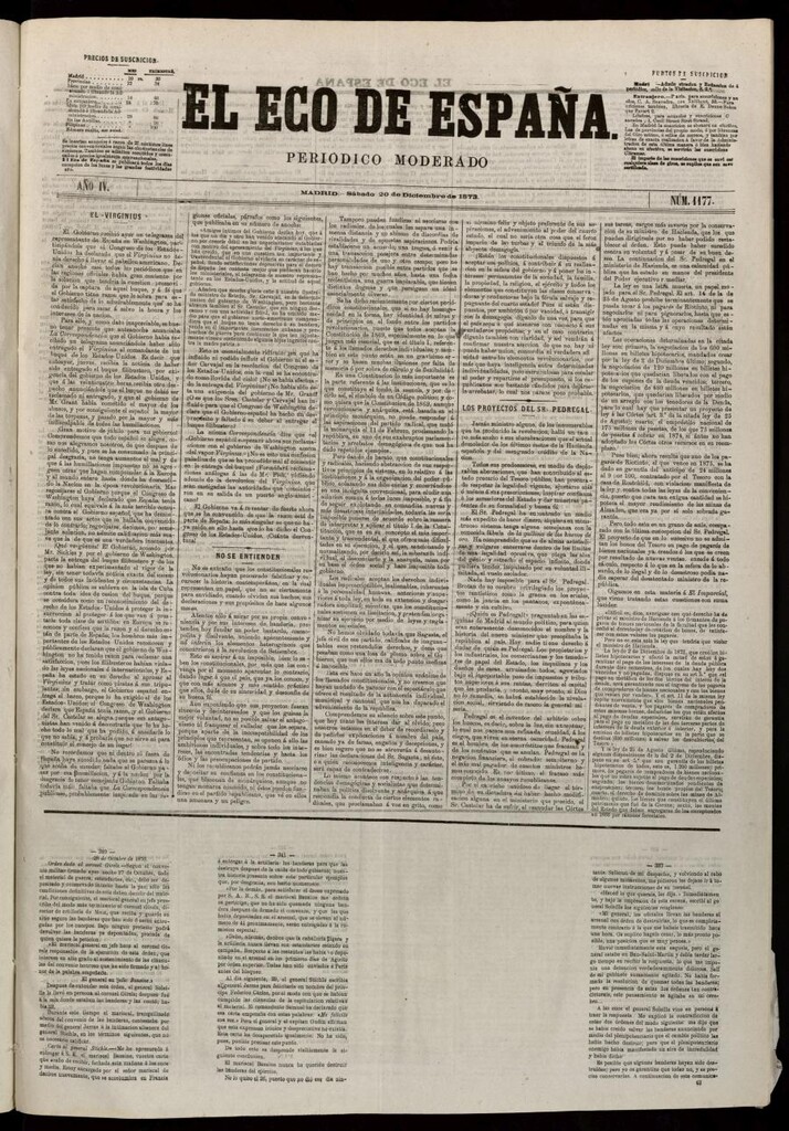 Miniatura de El Eco de España del 20 de diciembre de 1873