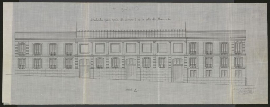 Miniatura de D. José Maria Encina, apoderado de la Excma. Sra. Conde de Verga-Mar, en solicitud de licencia para construir de nueva planta la casa calle del Almirante. nº 2.