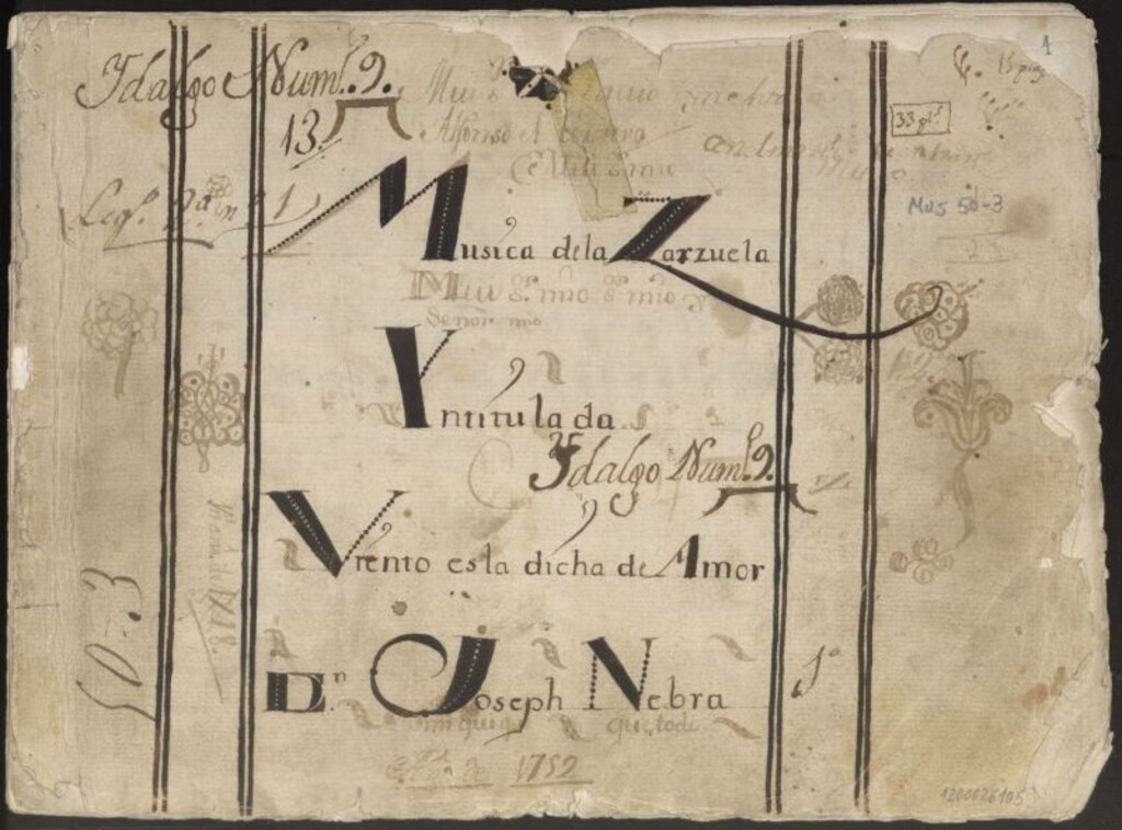 Miniatura de Musica de la zarzuela intitulada Viento es la dicha de amor