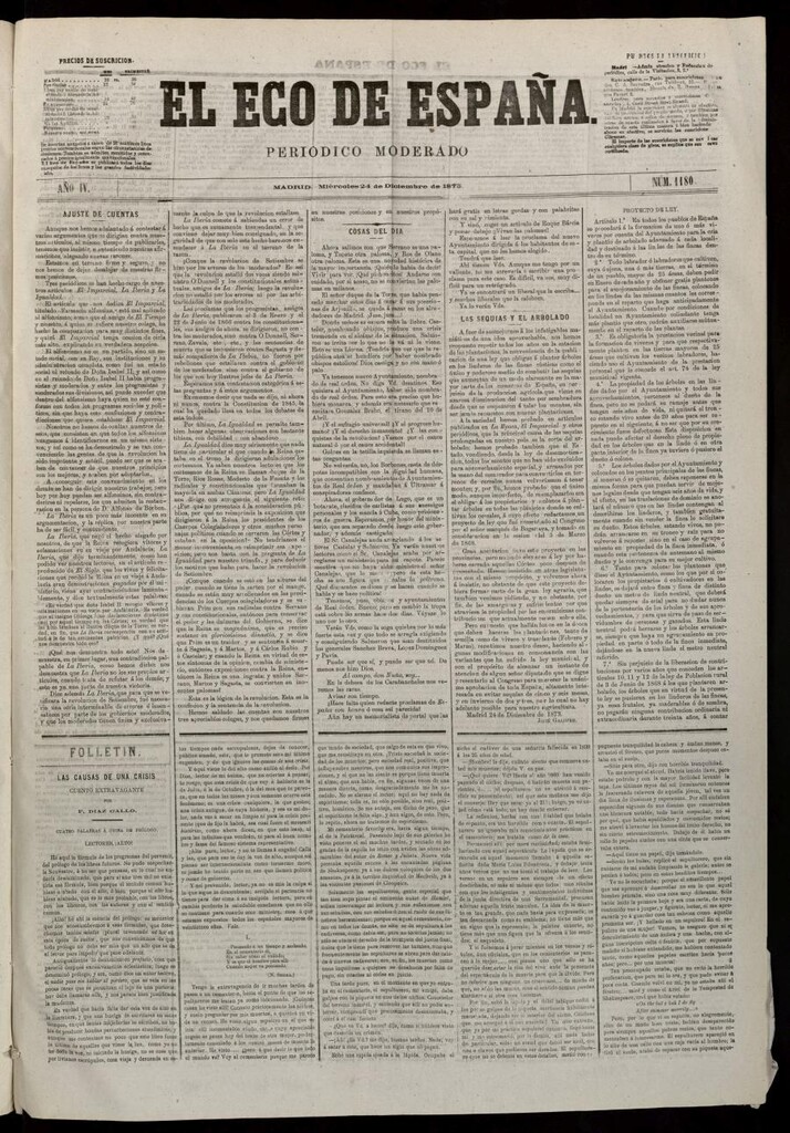 Miniatura de El Eco de España del 24 de diciembre de 1873