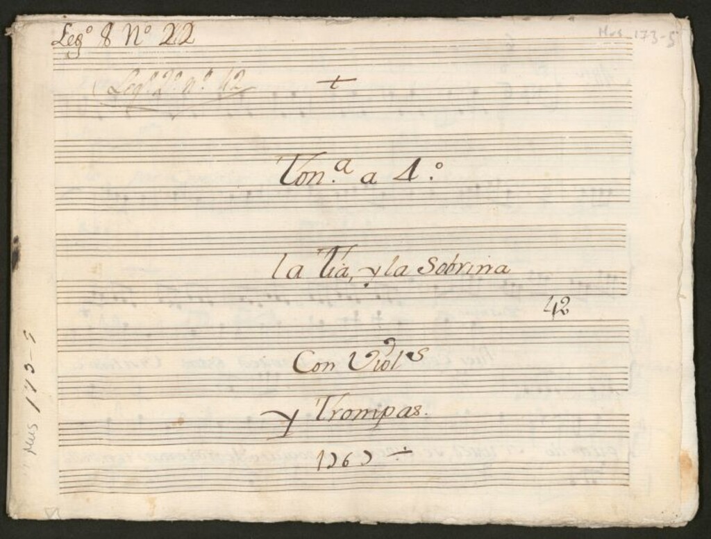 Miniatura de Tonª a 4º La tia y la sobrina: con viols, y trompas