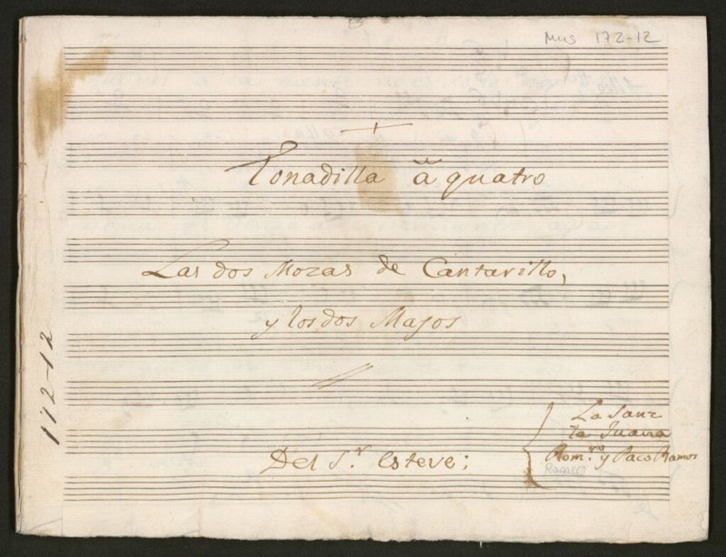 Miniatura de Tonadilla â quatro Las dos mozas de Cantarillo y los dos majos